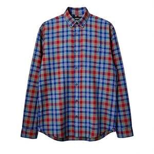Vince Men's Red Blue Plaid Button Down Shirt Size Large